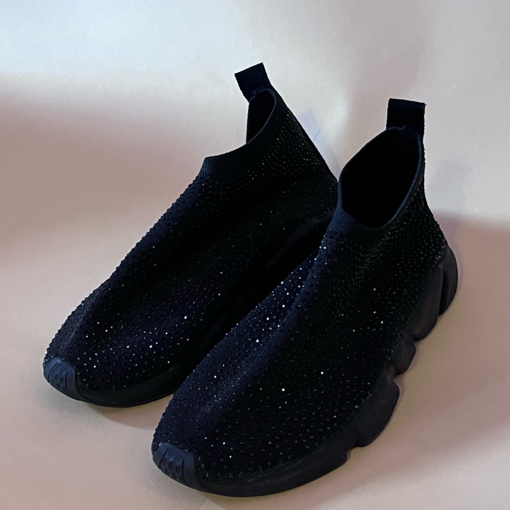 rhinestone low top sock runner